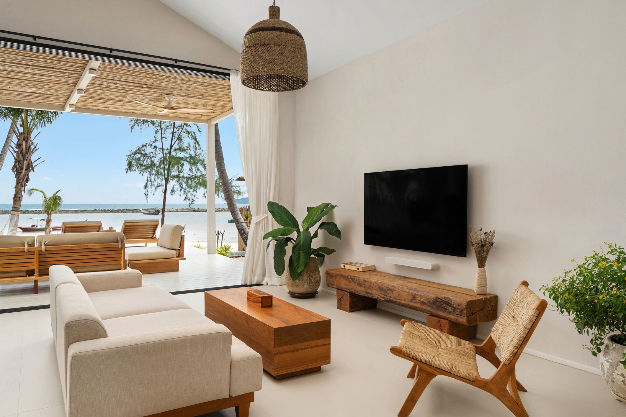 Stylish interior of a bright property living room