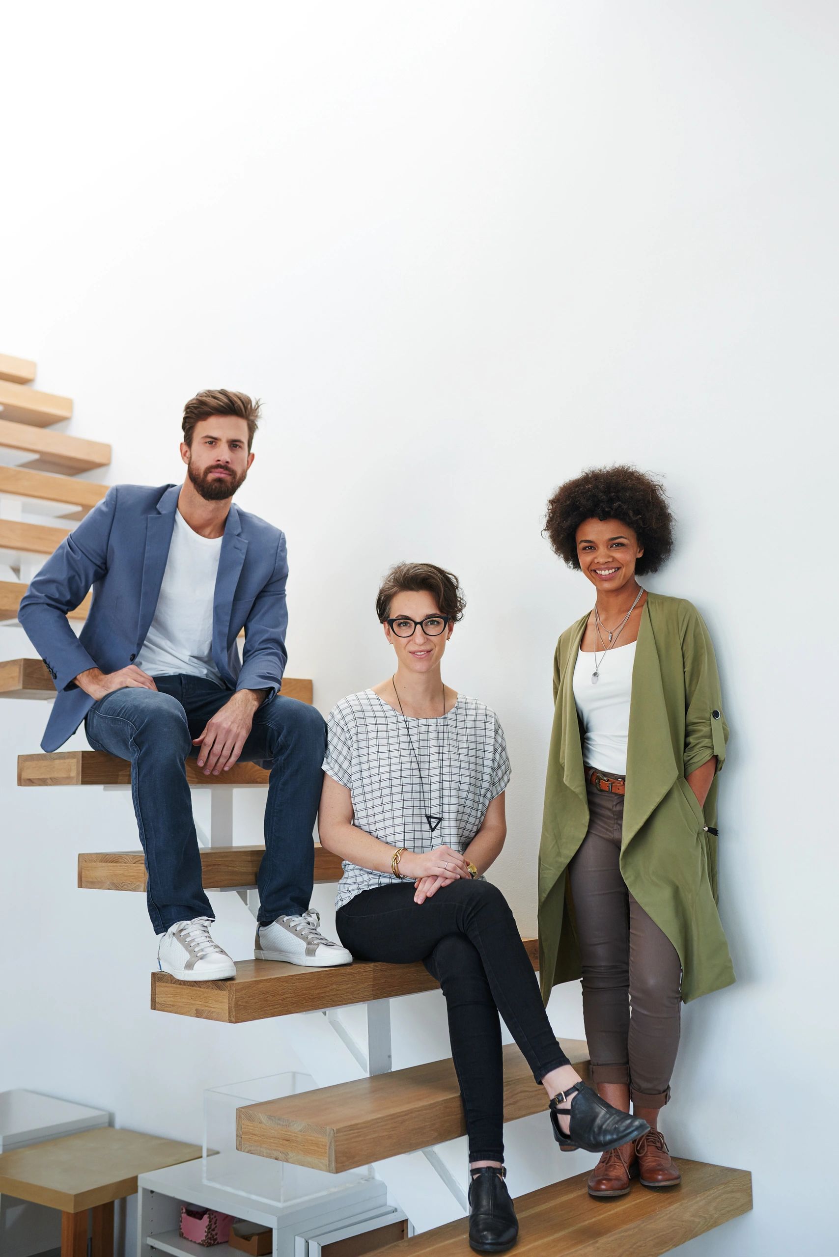 Professional team portrait in office setting
